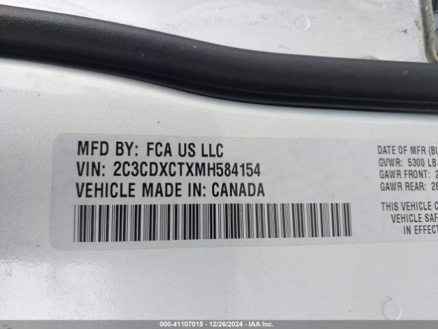 2C3CDXCTXMH584154 Dodge Charger R/t Rwd
