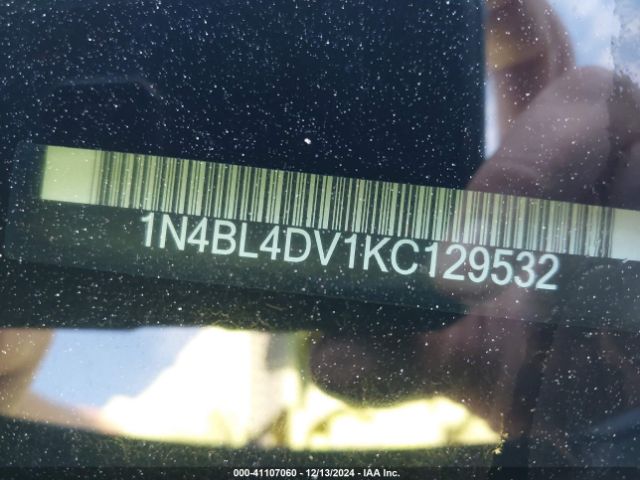 1N4BL4DV1KC129532 Nissan Altima 2.5 Sv