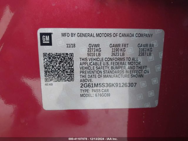 2G61M5S36K9126307 Cadillac XTS LUXURY