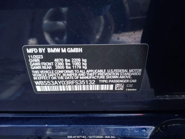 WBS53AY03RFS35132 BMW M3