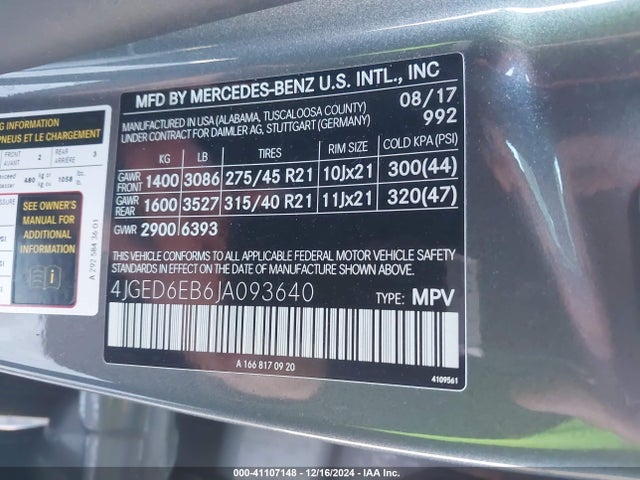 4JGED6EB6JA093640 Mercedes-Benz Amg Gle 43 Coupe 4matic