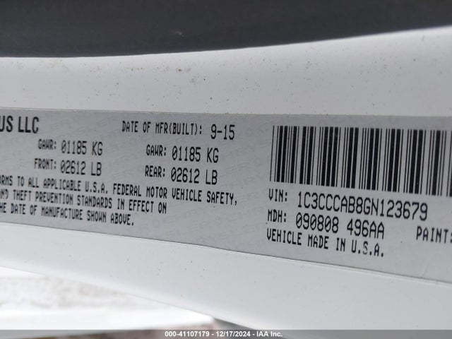 Chrysler 200 Limited 2016 1C3CCCAB8GN123679 Image 9