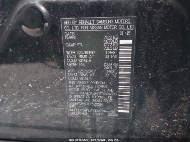 KNMAT2MV7FP528194 Nissan ROGUE S