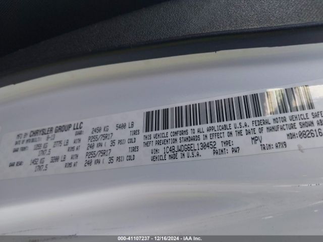 1C4BJWDG6EL130452 Jeep Wrangler Unlimited Sport