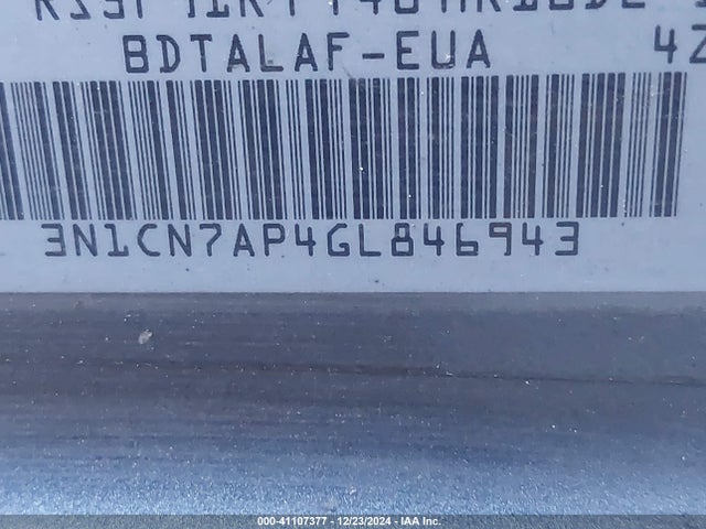 Nissan Versa 1.6 S 2016 3N1CN7AP4GL846943 Image 9