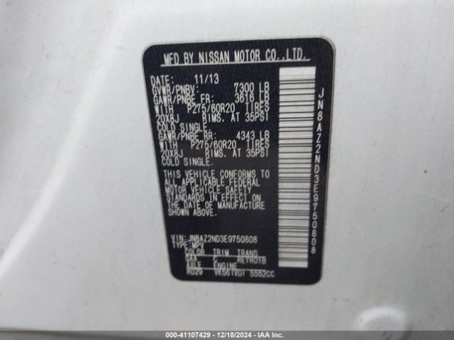 JN8AZ2ND3E9750808 Infiniti QX80