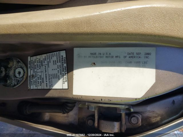 2003 MITSUBISHI GALANT 4A3AA46G33E076247 Photo 8