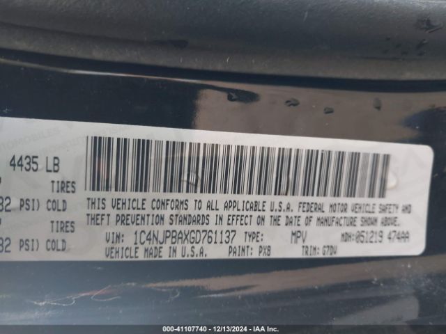 1C4NJPBAXGD761137 Jeep Patriot Sport Se
