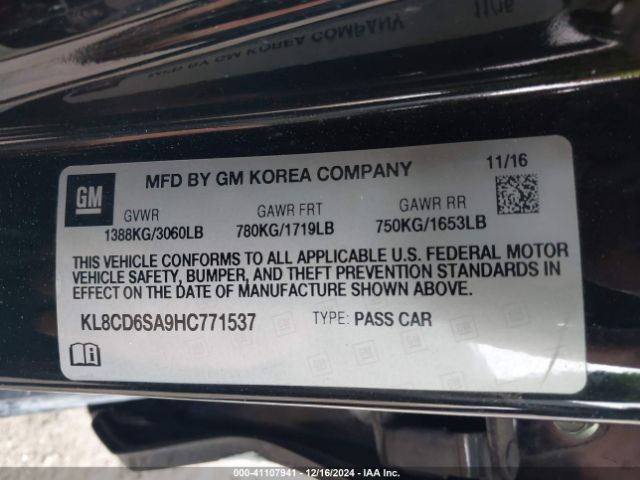 KL8CD6SA9HC771537 Chevrolet Spark 1lt Cvt