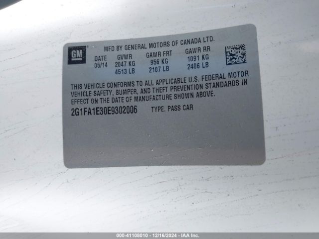 2G1FA1E30E9302006 Chevrolet Camaro 2ls