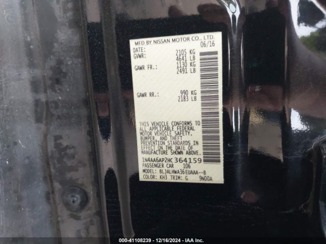 1N4AA6AP2HC364159 Nissan Maxima 3.5 Platinum