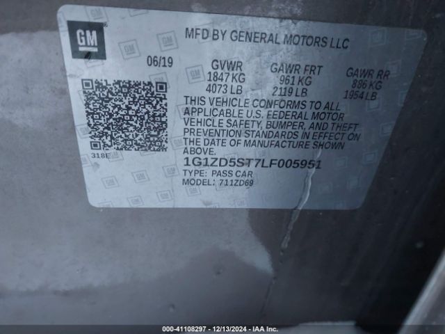 1G1ZD5ST7LF005951 Chevrolet Malibu Fwd Lt