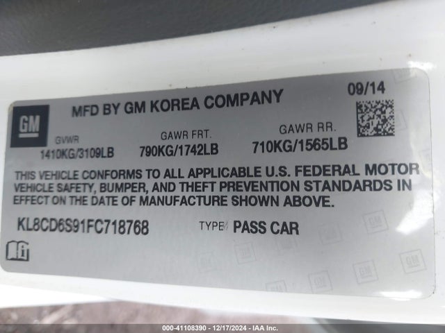 Chevrolet Spark 1lt Cvt 2015 KL8CD6S91FC718768 Image 9