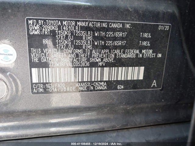 Toyota Rav4 Xle 2020 2T3W1RFV8LC053836 Image 9