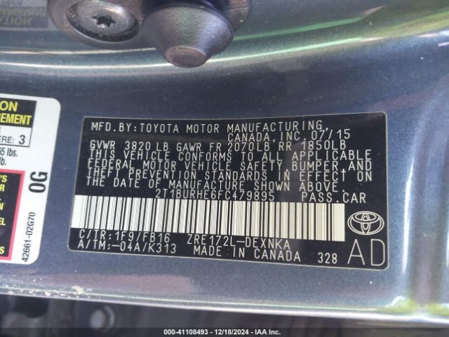 2T1BURHE6FC479895 Toyota COROLLA LE