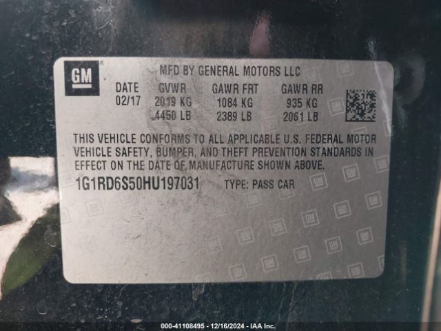 1G1RD6S50HU197031 Chevrolet Volt Premier
