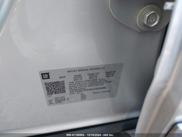 2019 CADILLAC XT5 1GYKNCRSXKZ100695 Photo 8