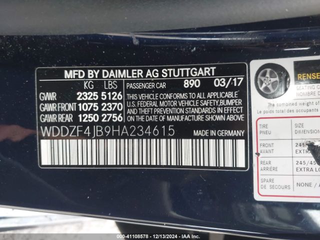 WDDZF4JB9HA234615 Mercedes-Benz E 300