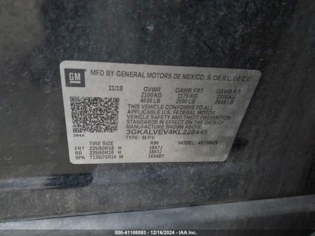 3GKALVEV4KL228445 GMC Terrain Slt