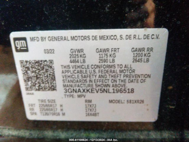 2022 CHEVROLET EQUINOX 3GNAXKEV5NL196518 Photo 8
