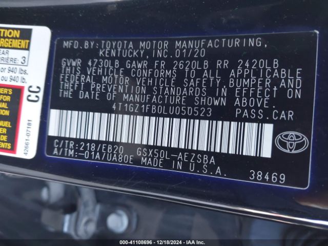 4T1GZ1FB0LU050523 Toyota Avalon Touring