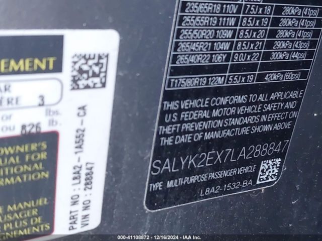 SALYK2EX7LA288847 Land Rover Range Rover Velar P250 R-dynamic S