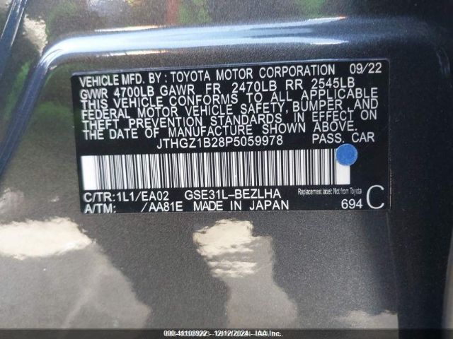 JTHGZ1B28P5059978 Lexus Is 350 F Sport
