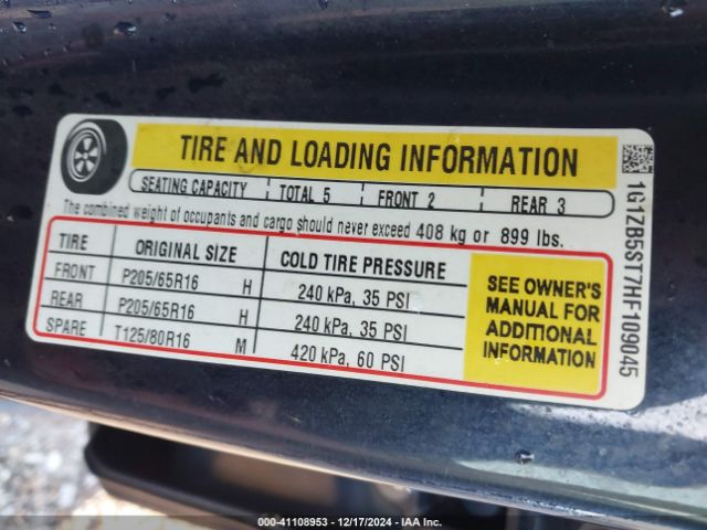 1G1ZB5ST7HF109045 Chevrolet MALIBU LS