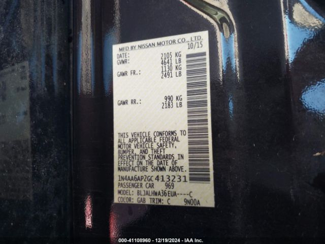 1N4AA6AP2GC413231 Nissan Maxima 3.5 Platinum
