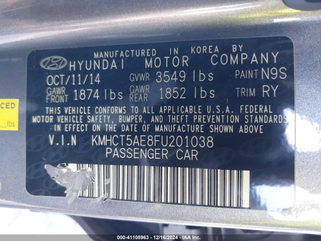 KMHCT5AE8FU201038 Hyundai ACCENT GS