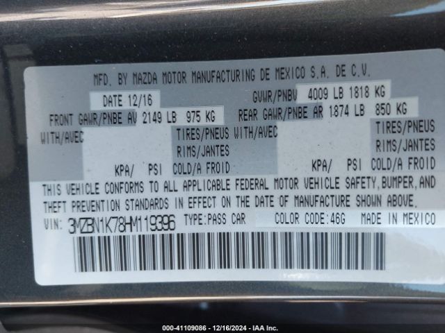 3MZBN1K78HM119396 Mazda Mazda3 Sport