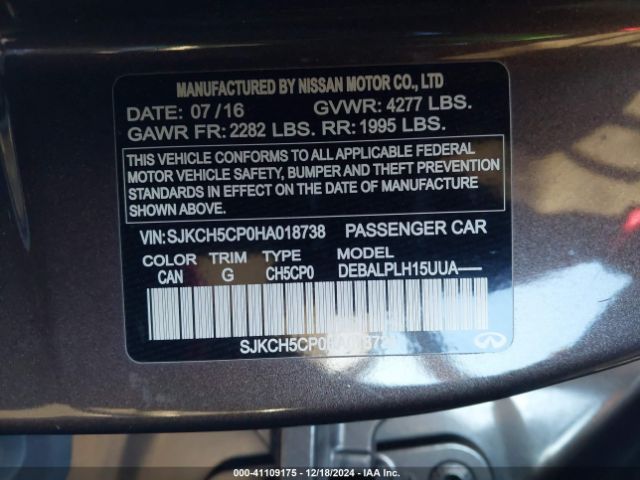 2017 INFINITI QX30 SJKCH5CP0HA018738 Photo 8