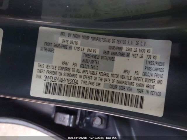 3MYDLBYV4HY152094 Toyota YARIS IA