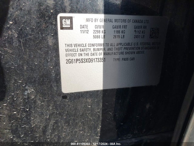 2013 CADILLAC XTS 2G61P5S3XD9173351 Photo 8