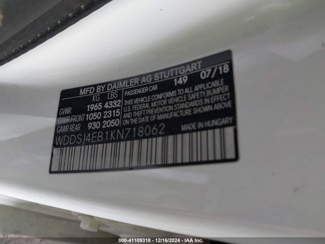 Mercedes-Benz CLA 250 2019 WDDSJ4EB1KN718062 Image 9