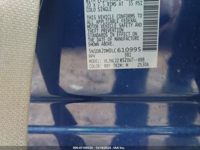 5N1DR2DM0LC610995 Nissan Pathfinder Platinum 4wd