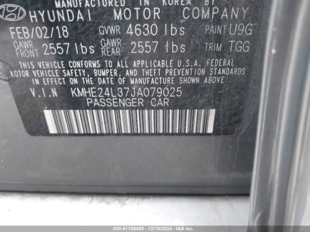 KMHE24L37JA079025 Hyundai Sonata Hybrid Se