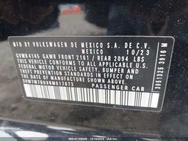 3VW7M7BU9RM017673 Volkswagen Jetta 1.5t Se