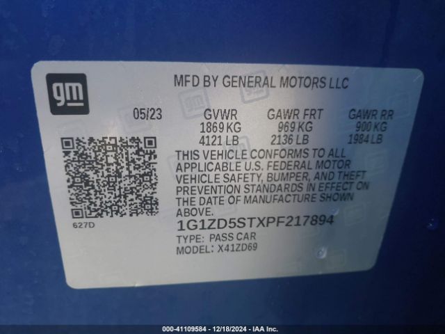 1G1ZD5STXPF217894 Chevrolet Malibu Fwd 1lt