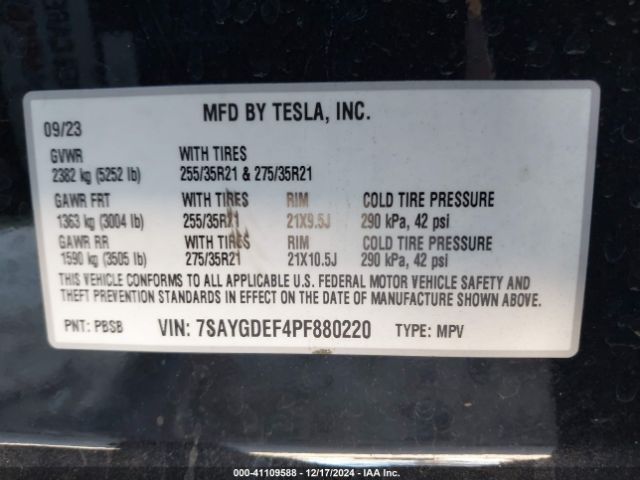 7SAYGDEF4PF880220 Tesla Model Y Performance Dual Motor All-wheel Drive