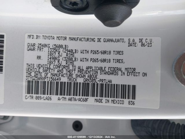 3TYGZ5ANXPT156649 Toyota Tacoma Limited