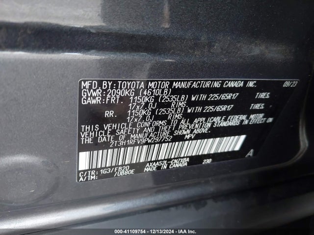 Toyota RAV4 LE 2023 2T3H1RFV9PW297752 Image 9
