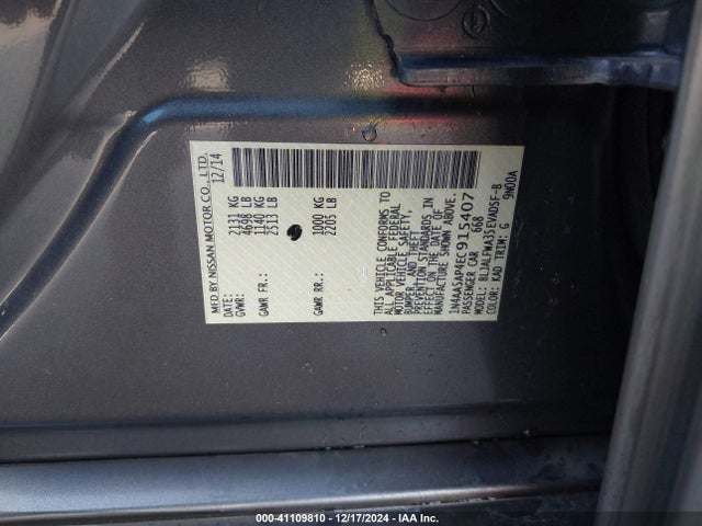 Nissan Maxima 3.5 Sv 2014 1N4AA5AP4EC915407 Image 9