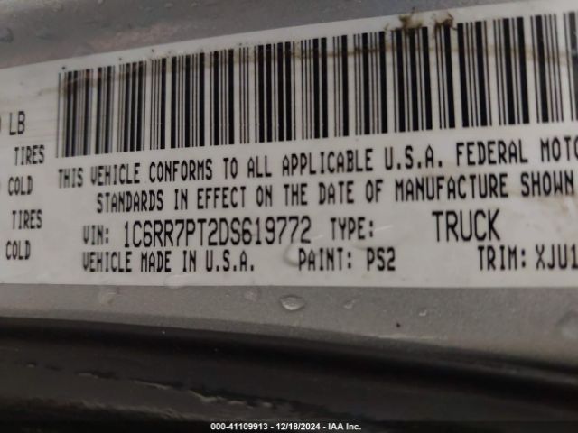 2013 RAM 1500 1C6RR7PT2DS619772 Photo 8