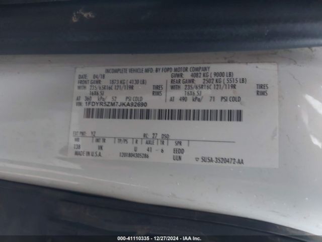 1FDYR5ZM7JKA92690 Ford Transit-250 Cab
