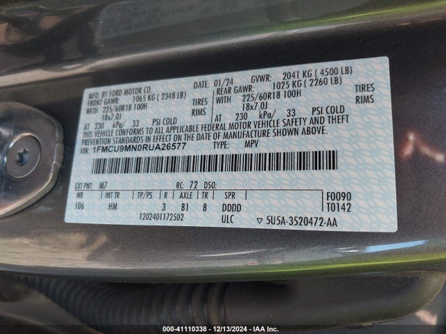 Ford Escape St-line 2024 1FMCU9MN0RUA26577 Image 9