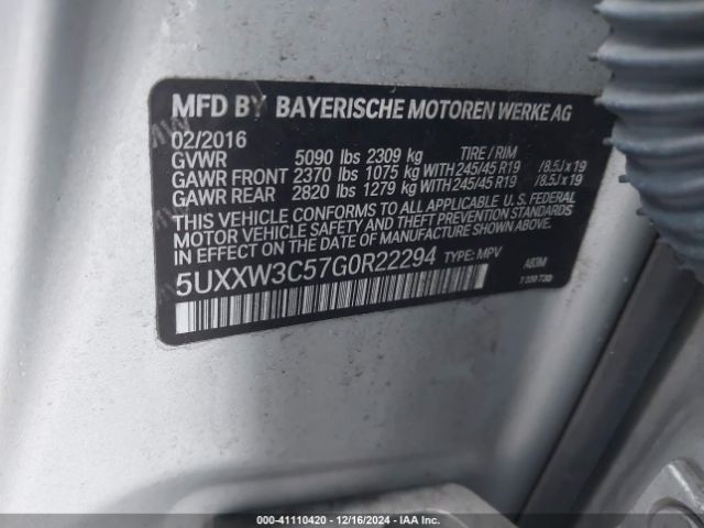 5UXXW3C57G0R22294 BMW X4 Xdrive28i