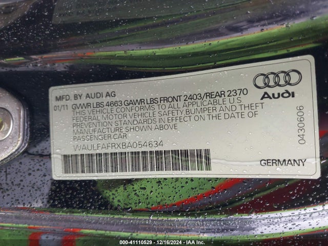 2011 AUDI A5 WAULFAFRXBA054634 Photo 8