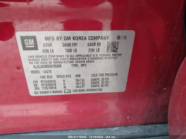 KL4CJBSB5EB785688 Buick Encore Convenience