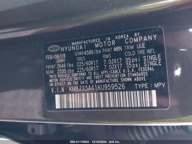 Hyundai Tucson Value 2019 KM8J33A41KU959526 Image 9